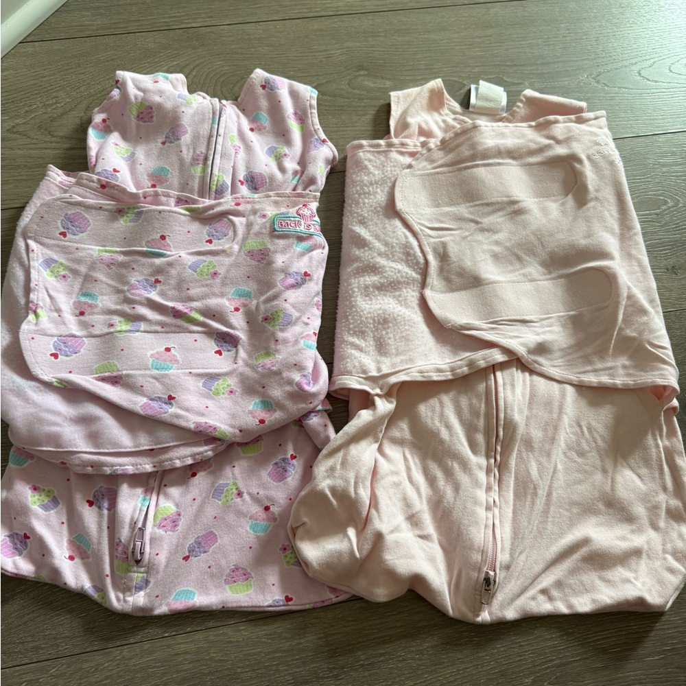 3 Halo pink newborn swaddles pink